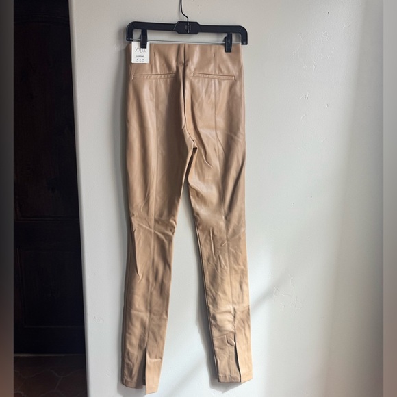 NWT Zara Faux Leather Leggings Camel Tan size S - Picture 4 of 4